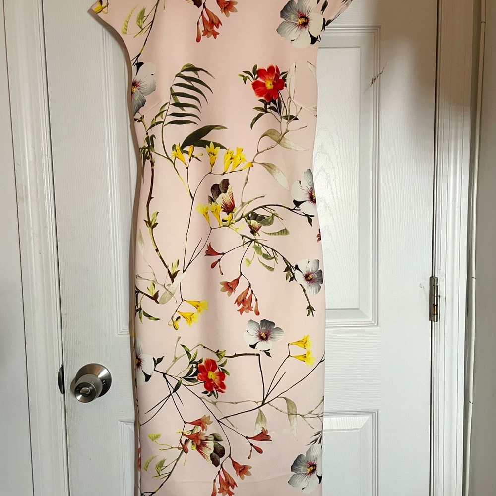 Ted Baker Pink Floral Midi Dress